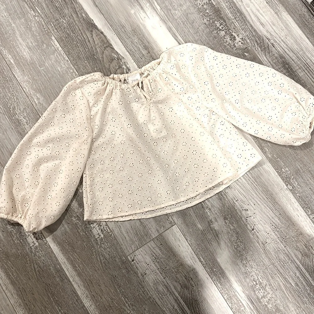 Zara Blouse With Swiss Embroidery